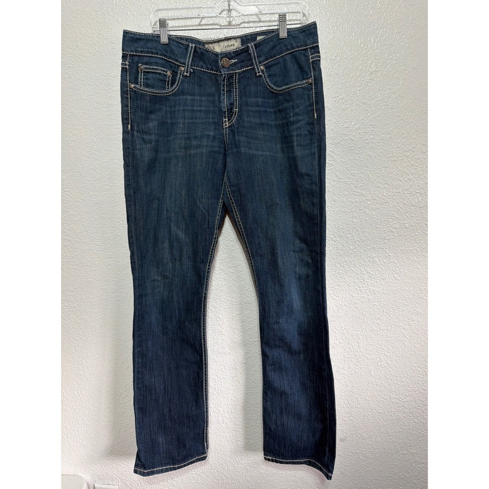 BKE Culture Straight Leg Jeans Dark Wash Rhinestone Embellished 31R